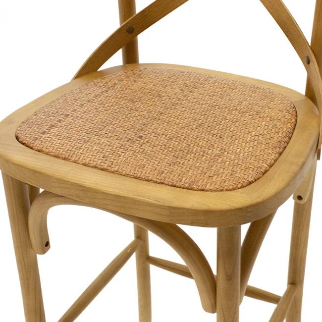 Bar stool Reid pakoworld wood sonoma- brown rattan