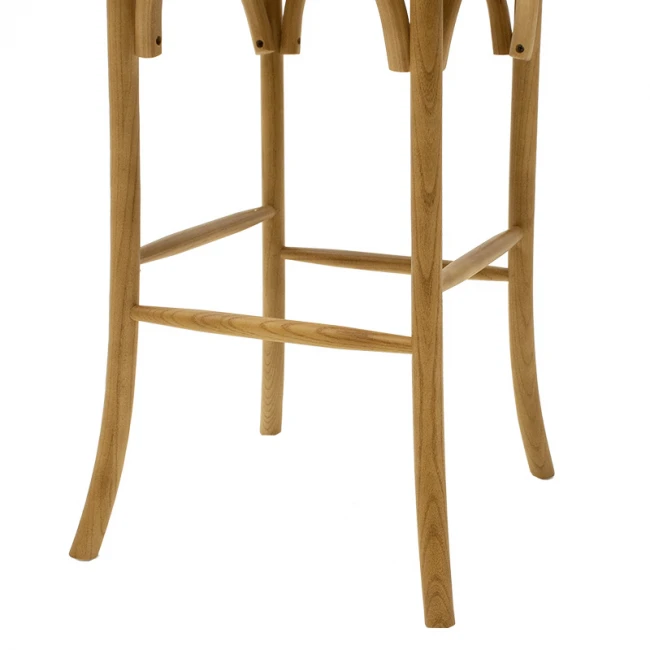 Bar stool Reid pakoworld wood sonoma- brown rattan