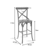 Bar stool Reid pakoworld wood sonoma- brown rattan
