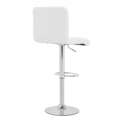 Bar stool Remina pakoworld height adjustable white pu-chrome base 44x44x112cm