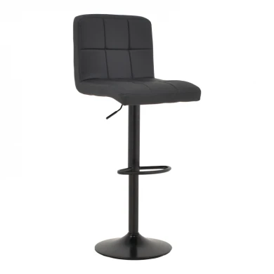 Bar stool Remina pakoworld height adjustable black pu-black metal base 44x44x112cm