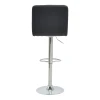 Bar stool Remina pakoworld height adjustable black pu-chrome metal leg 44x44x112cm