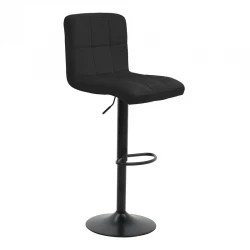 Bar stool Remina pakoworld height adjustable black velvet-black matt base 44x44x112cm