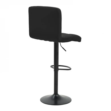 Bar stool Remina pakoworld height adjustable black velvet-black matt base 44x44x112cm