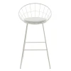 Seth pakoworld bar stool white metal wire with white pvc cushion