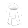 Seth pakoworld bar stool white metal wire with white pvc cushion