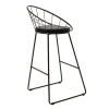 Seth pakoworld bar stool black metal wire with black pvc cushion