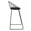 Seth pakoworld bar stool black metal wire with black pvc cushion
