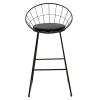 Seth pakoworld bar stool black metal wire with black pvc cushion