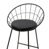 Seth pakoworld bar stool black metal wire with black pvc cushion