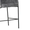 Bar stool Tolerse Inart light gray fabric-leg black metal