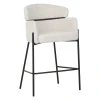 Bar stool Tolerse Inart beige fabric-leg black metal
