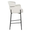 Bar stool Tolerse Inart beige fabric-leg black metal