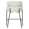 Bar stool Tolerse Inart beige fabric-leg black metal