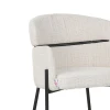 Bar stool Tolerse Inart beige fabric-leg black metal