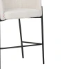 Bar stool Tolerse Inart beige fabric-leg black metal