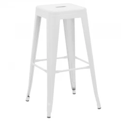Σκαμπό μπαρ Utopia pakoworld λευκό μέταλλο 42x42x76εκ