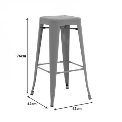 Bar stool Utopia pakoworld metal in dark oline green color 42x42x76cm