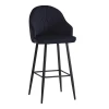 Bar stool Velva pakoworld velvet in black color 46x45x113cm