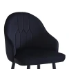 Bar stool Velva pakoworld velvet in black color 46x45x113cm