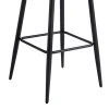 Bar stool Velva pakoworld velvet in black color 46x45x113cm