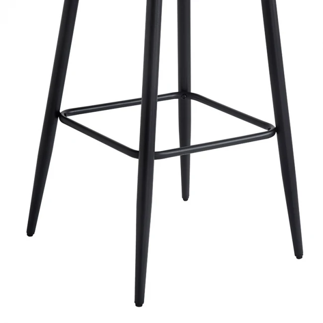 Bar stool Velva pakoworld velvet in black color 46x45x113cm