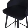Bar stool Velva pakoworld velvet in black color 46x45x113cm