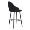 Bar stool Velva pakoworld velvet in black color 46x45x113cm