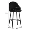 Bar stool Velva pakoworld velvet in black color 46x45x113cm