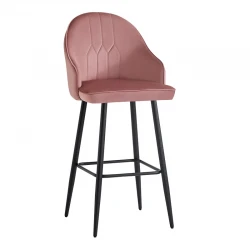 Bar stool Velva pakoworld velvet in rotten apple color 46x45x113cm