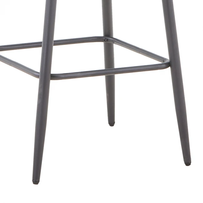 Vivian bar stool pakoworld beige velvet-leg black metal 57x50x100cm