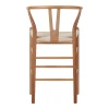 Bar stool Wishbone pakoworld rubberwood-rope in natural shade 55x49x108cm