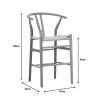 Bar stool Wishbone pakoworld rubberwood-rope in natural shade 55x49x108cm