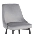 Zedna bar stool pakoworld grey velvet with black metal legs 52x57x111cm