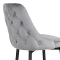 Zedna bar stool pakoworld grey velvet with black metal legs 52x57x111cm