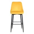 Zedna bar stool pakoworld yellow velvet with black metal legs 52x57x111cm
