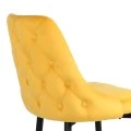 Zedna bar stool pakoworld yellow velvet with black metal legs 52x57x111cm
