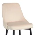 Zedna bar stool pakoworld beige velvet with black metal legs 52x57x111cm