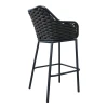 Zuki pakoworld aluminum bar stool stackable with gray frame and cushion 55x54x109cm