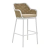 Zuki pakoworld aluminum bar stool stackable with white frame and cushion 55x54x109cm