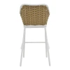 Zuki pakoworld aluminum bar stool stackable with white frame and cushion 55x54x109cm