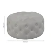 Pouf stool Ferdia pakoworld velvet grey D59x28.5cm