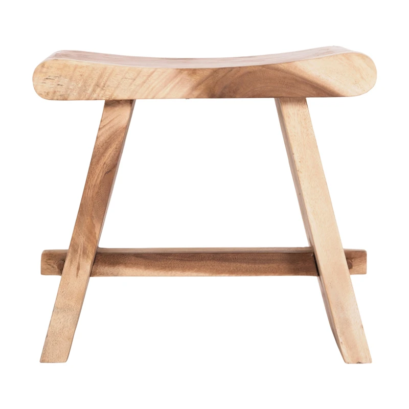 Saddle stool pakoworld suar wood in natural shade 50x30x50cm