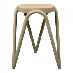 Σκαμπό Serzona pakoworld στοιβαζόμενο pp σε απόχρωση cappuccino Φ27x45.5εκ