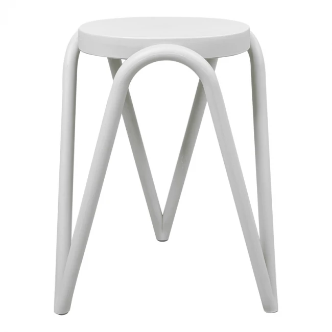 Σκαμπό Serzona pakoworld στοιβαζόμενο pp σε λευκή απόχρωση Φ27x45.5εκ