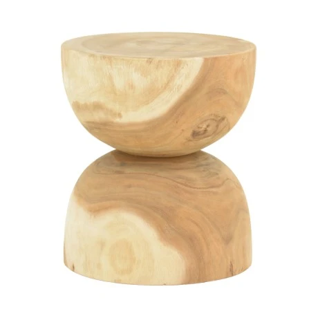 Stool Table Hourglass pakoworld suar wood in walnut D40x45cm