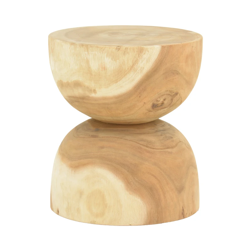Stool Table Hourglass pakoworld suar wood in walnut D40x45cm