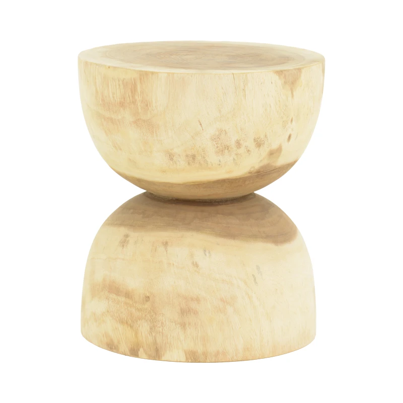 Stool Table Hourglass pakoworld suar wood in natural shade D40x45cm