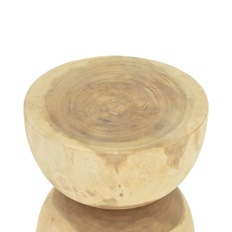 Stool Table Hourglass pakoworld suar wood in natural shade D40x45cm