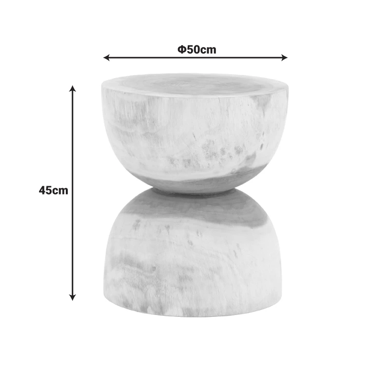 Stool Table Hourglass pakoworld suar wood in natural shade D40x45cm